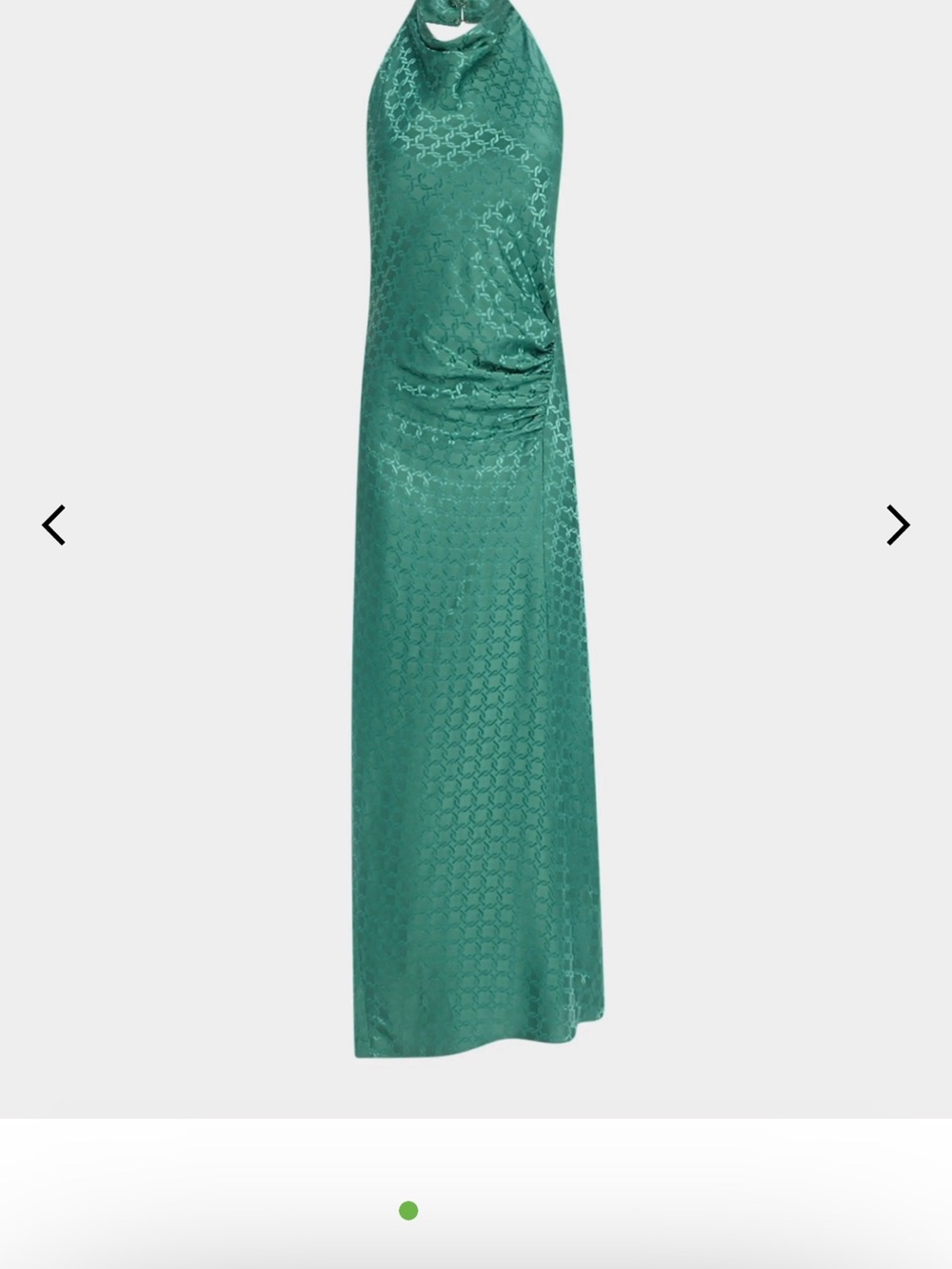 Veronica Beard Emerald Green Satin Halter Maxi Dress